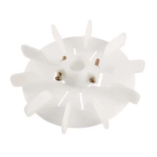 170 x 28mm Round Shaft Replacement White Plastic 10 Impeller Motor Fan Vane