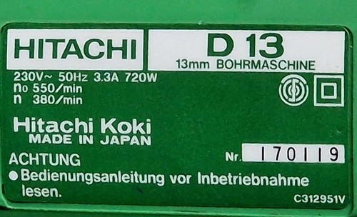 Hitachi Hikoki D13 Bohrmaschine Mixer Kraftvoll 13mm Bohrfutter Bohrer Mischer - Bild 3 von 3