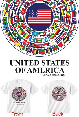 World Flag USA   UN Unite Nation Countries Tee Flag T-shirts