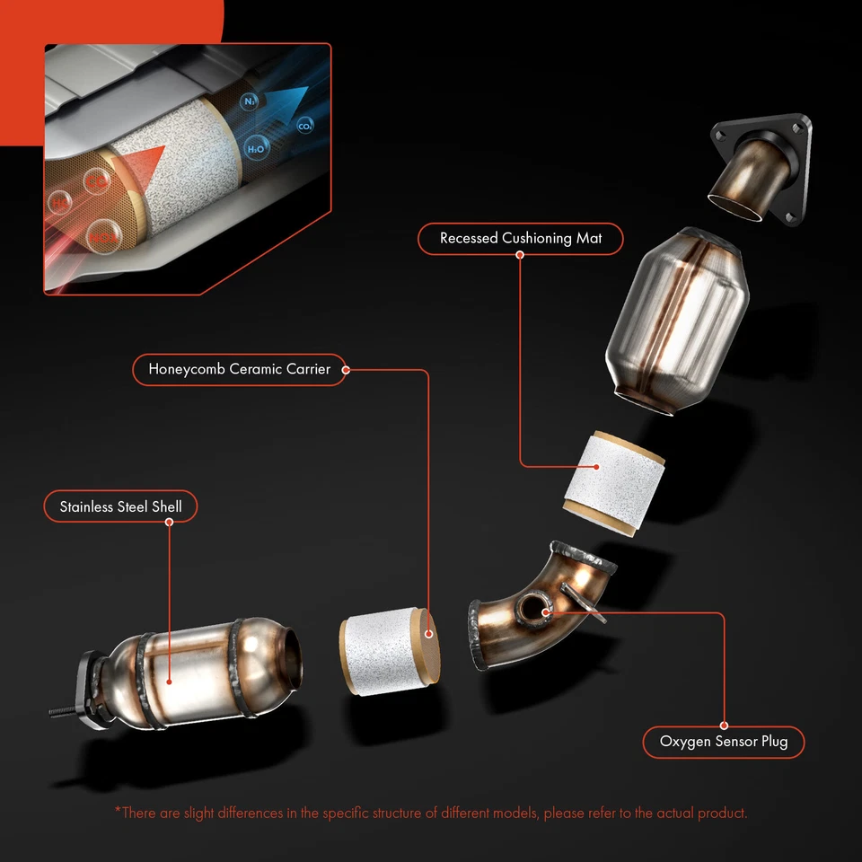 Convertidor catalítico para Toyota Prius 2010-2015 Lexus CT200h L4 1,8 L frontal Foto 4 de 4
