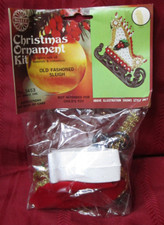 VTG Walco Fashioned Sequin Bead Christmas Ornament Kit Old Fashoned Sleigh 3453