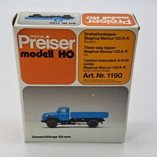RARE Preiser Three Way Tipper Magirus Mercur 120A-K Blue Truck New!