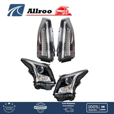 Brake Lamps Tail Lights Black&Clear Headlights For 2013-2018 Cadillac ATS LH+RH