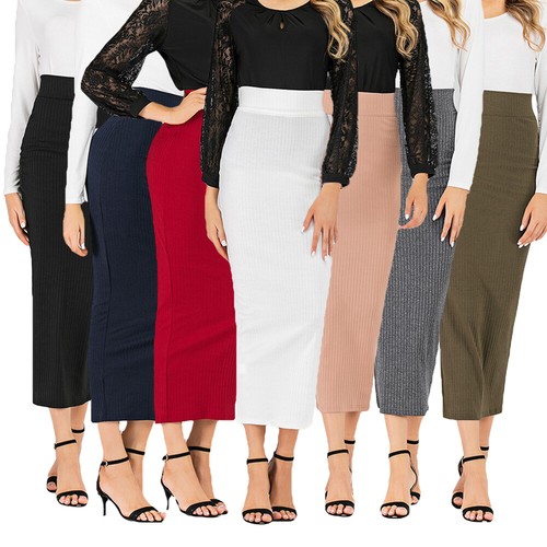 Muslim Women Stretch High Waist Plain 