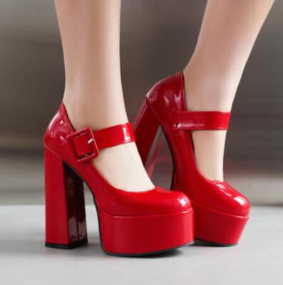 Women's Mary Jane's Chunky High Heel Shoes Round Toe Platform