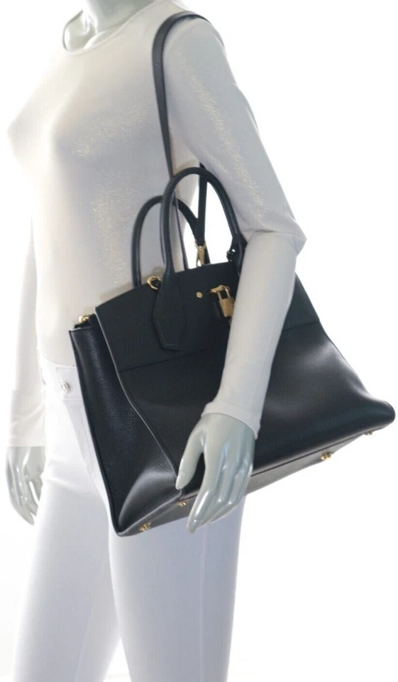 Bolso de Mano Louis Vuitton City Steamer Cuero MM Negro Foto 3 de 4