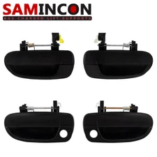 Set of 4 Black Rear Outside Exterior Door Handle For Hyundai Accent 2000 - 2006