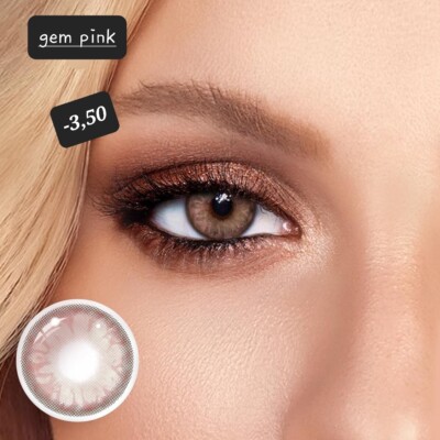 -3,50 Diop. Gem Pink   Pink Rosa Kontaktlinsen mit Stärke   Jahreslinsen  
