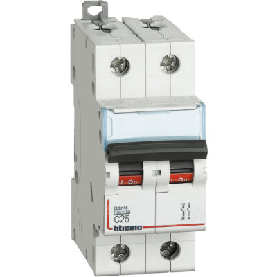 BTicino Magnetothermischer Leistungsschalter C25 1P+N 2 Module - 4500A FA81NC25