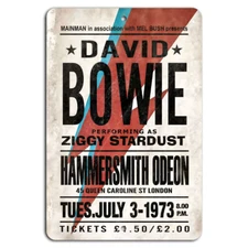 David Bowie Ziggy Stardust Hammersmith Odeon 1973 Metal Sign
