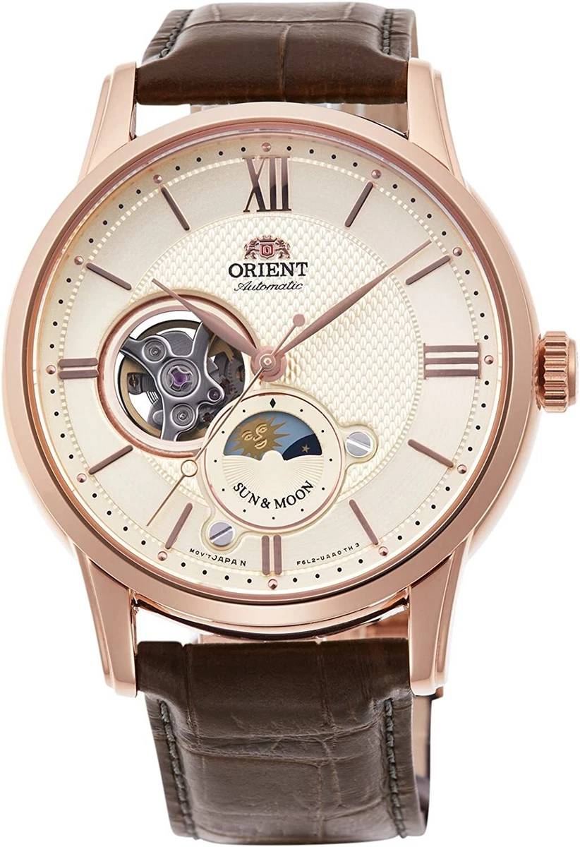 ORIENT RN AS0002S Orient SUN MOON Semi Skeleton Made in Japan