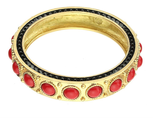 House Of Harlow Gold Red Bangle One Size W1010