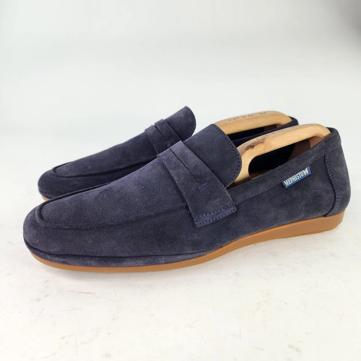 Mephisto Alexis Men s Penny Loafer Navy Blue Suede US 10.5 Slip On Comfort Shoes