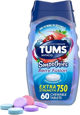 TUMS Antacid Extra Strength Smoothies 250 Tablets