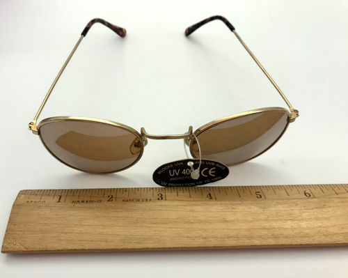 Retro Sunglasses Gold Frame Oval UV 40 Vintage Protection Beach Pool Driving - Picture 7 of 9