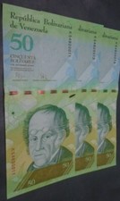 VENEZUELA, P 92d, 50 Bolivares , 2009 , UNC , 3 notes