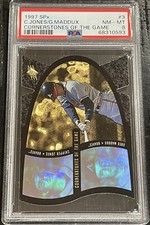 1997 SPx Cornerstones Chipper Jones Greg Maddux PSA 8 HOLOGRAM /500 DIE CUT #3