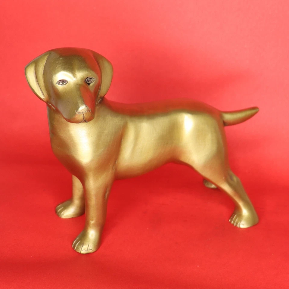 Estatuilla de perro de latón hecha a mano estilo victoriano escultura figura estatua de Feng Shui Foto 2 de 4