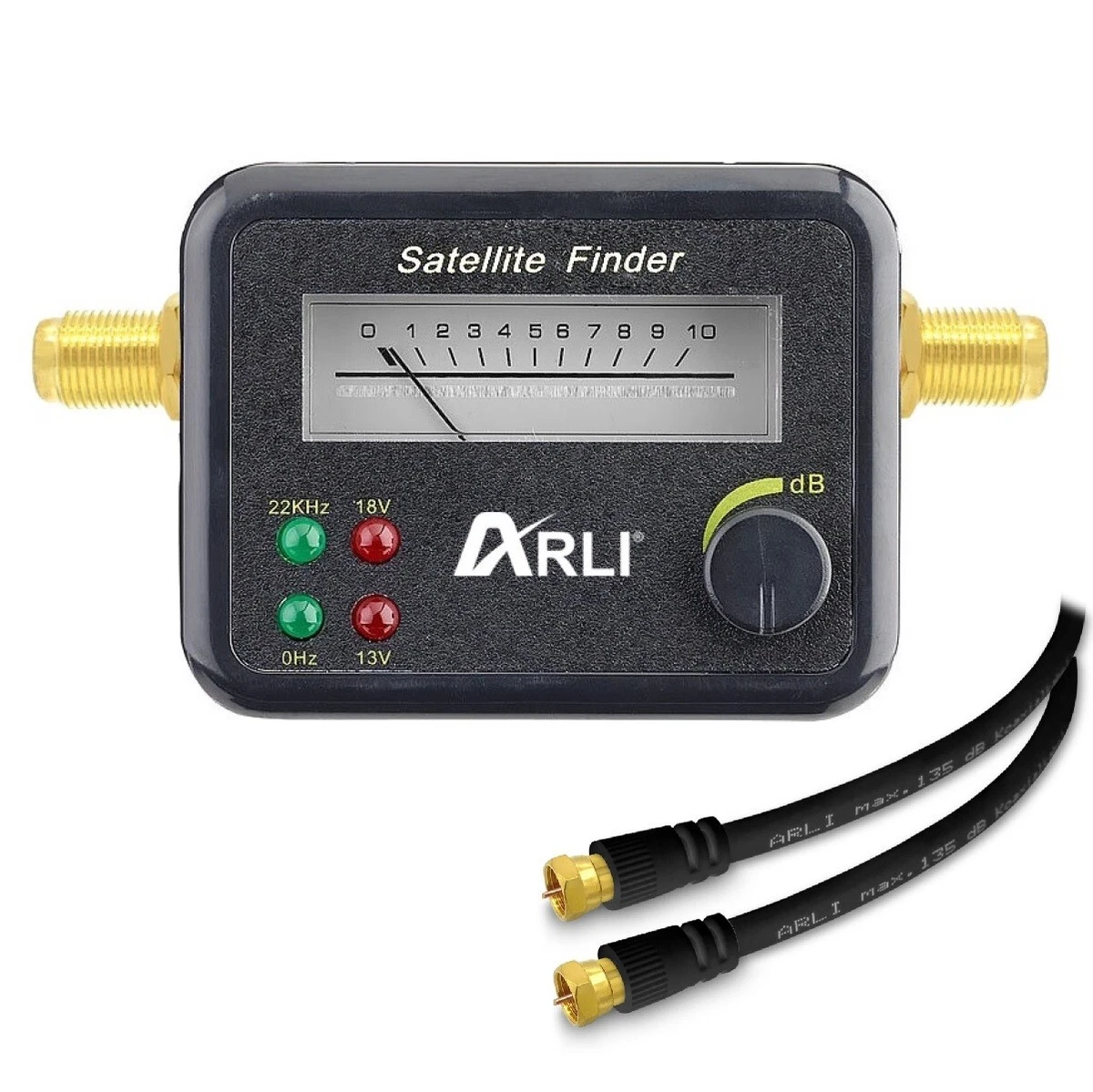 Satfinder REDSTAR24 Misuratore Di Segnale Satellitare Digitale E Analogico - Finder Con Cavo F, Regolazione Sensibilità, Display LED E Audio Per Allineamento Antenna