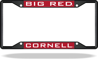 Cornell BIG RED Black License Plate Frame