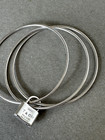 Authentic Tiffany & Co. 1837 Cadena Lock Triple Hoop Bangle 925
