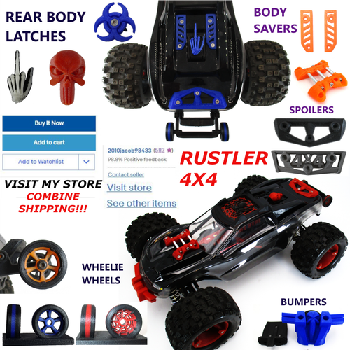 Fits Traxxas XMaxx X-Maxx and Maxx XRT Custom Wheelie Bar Wheels Combo - Picture 9 of 19