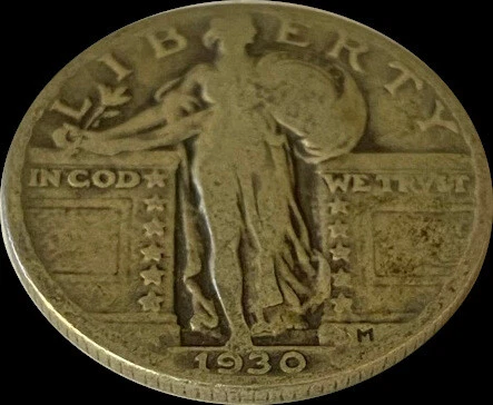 1930 Standing Liberty Quarter VG Grade 90% Silver