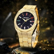 Quarz Herren Armbanduhr Edelstahl Design 42mm Auto Datum Wasserdicht 3ATM