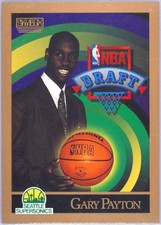 SkyBox 1990-91 Gary Payton Seattle SuperSonics #365 Rookie NBA Draft Card. rookie card picture