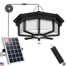 Solar Shed Light 288LED Motion Sensor Pendant, 5 Modes, Remote, Indoor/Outdoor
