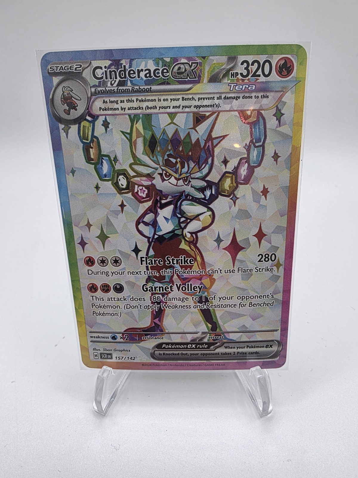Cinderace ex 157/142 Stellar Crown Tera Ultra Rare Pokemon Card NM
