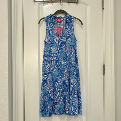 navy blue dress for baby girl Floral Sheer Chiffon Knee-Length A Line Dress – msglamor