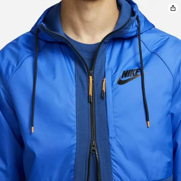 SACAI X NIKE NUOVO Nike Uomo Grande Pile e Antivento Giacca Full Zip Blu (WC)