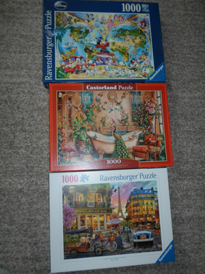 3 x 1000 Teile Ravensburger Castorland Puzzle Disney Paris