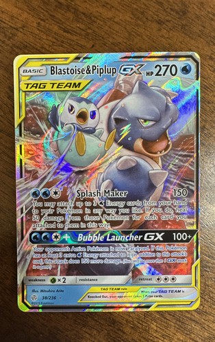 Blastoise & Piplup GX 38/236 Sm-Cosmic Eclipse Holo