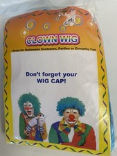 Clown Wig Halloween Accessory One Size Blue Color Hair Adult Afro Style