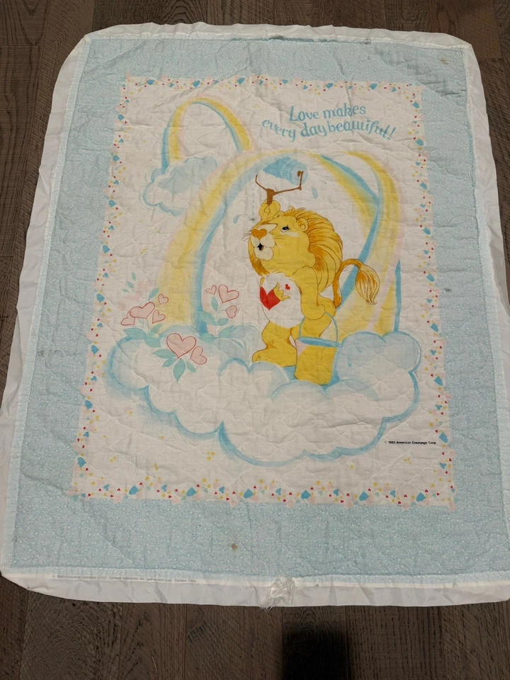 Vintage 1985 Care Bears Tenderheart Lion Baby Blanket American Greetings - Image 2 of 4