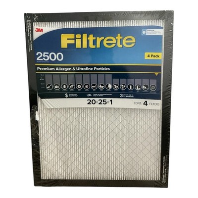 Filtrete - 2500 Air Filter (20x25x1) - Premium Allergen 4 Pack