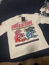 HELLSTAR White Graphic Logo Print Crew Neck L...