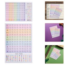 2pcs Guitar Chords Poster Chart Beginner Laminated Wall Chart Essential Scale