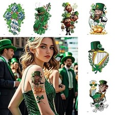 St. Patrick's Day Tattoos Shamrock Temporary Tattoo Stickers Fashion B0DT45CDNY