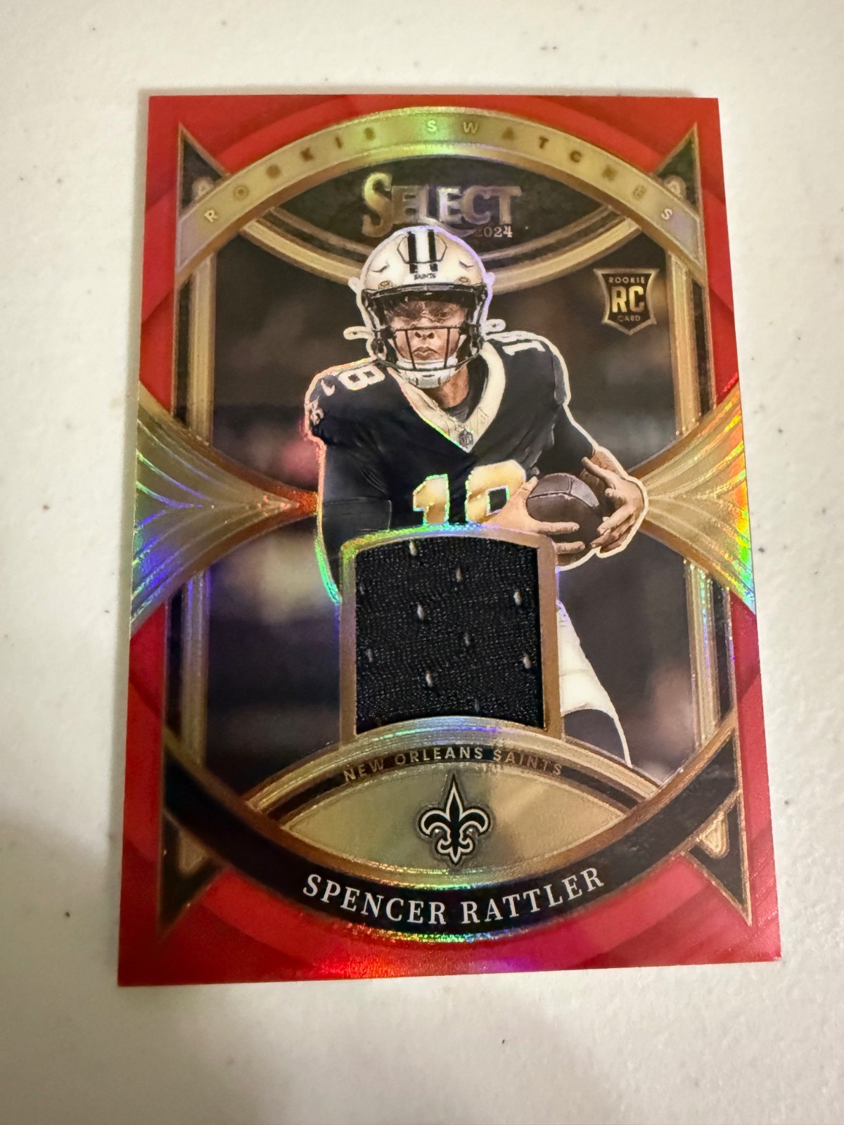 Spencer Rattler Panini Select Rookie Swatches #RSSRR Red