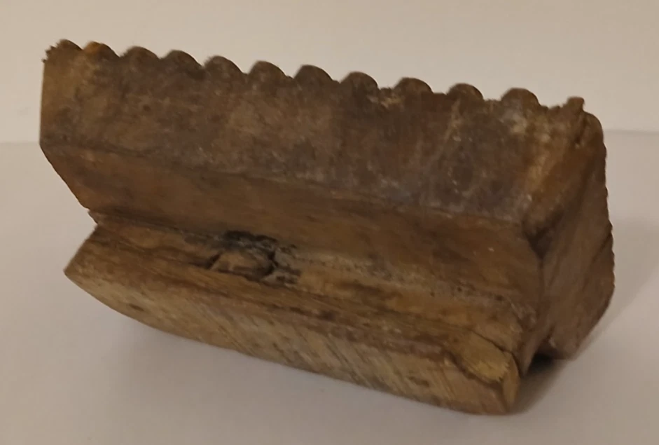 Antique Wood Carved Textile Printing Block Border Design - Image 3 of 4