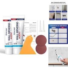 Wall Repair Kit Drywall Patch Spackle Mending Paste Hole Filler Scraper 2 Pack