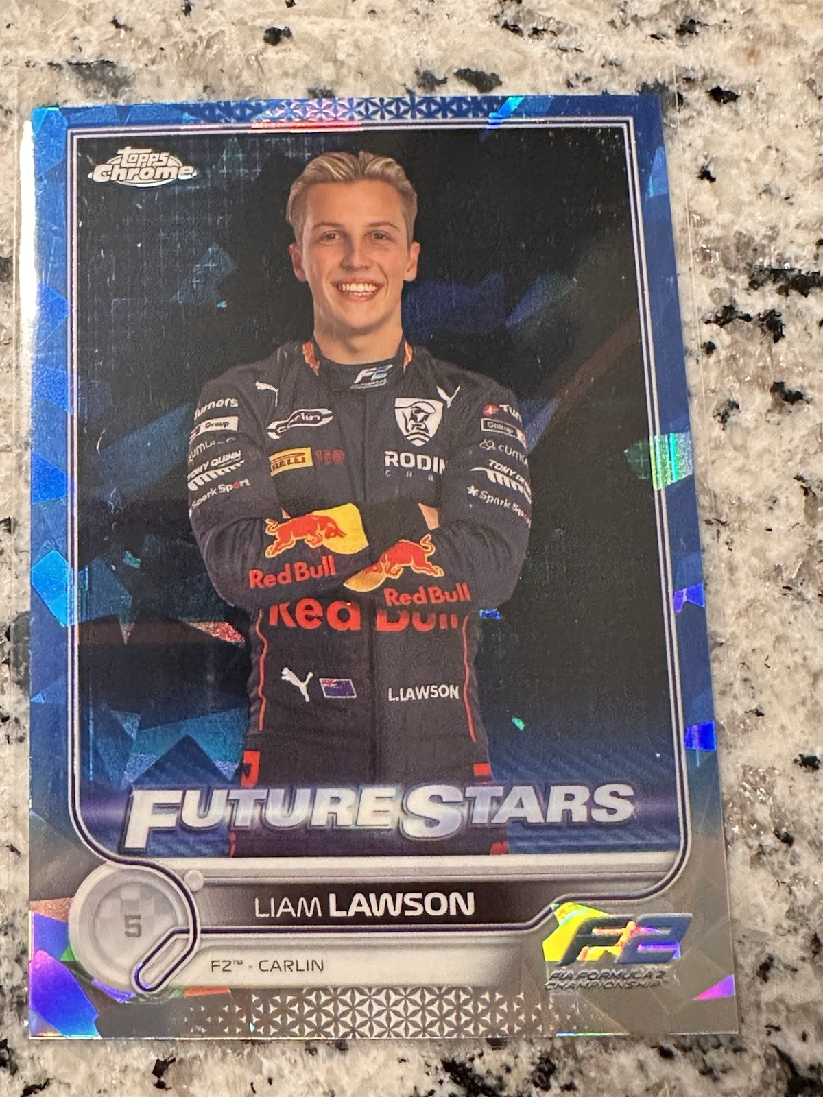 2022 Formula 1 Topps Chrome Sapphire Liam Lawson #81 Portrait PRC RC F2 Red Bull