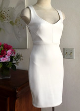 GUESS Casual Dressy Pencil Short Dress Sleeveless Scoop Neck Lined Beige XS