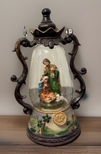 Spinning Music Christmas Lantern Snow Globe With Nativity Scene inside
