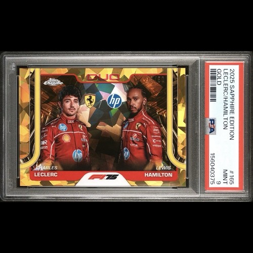 Charles Leclerc / Lewis Hamilton [Gold] #165 2025 Topps Chrome Sapphire Formula 1 card