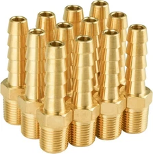 SUNGATOR 12-Pack 1/8" NPT to 1/4" Hose Barb Fittings, Brass Air Hose Fittings, 1