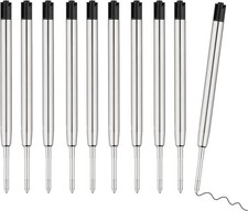 10 Pcs Replaceable Ballpoint Pen Refills, Black Ink Refill, 1mm Medium Refill...